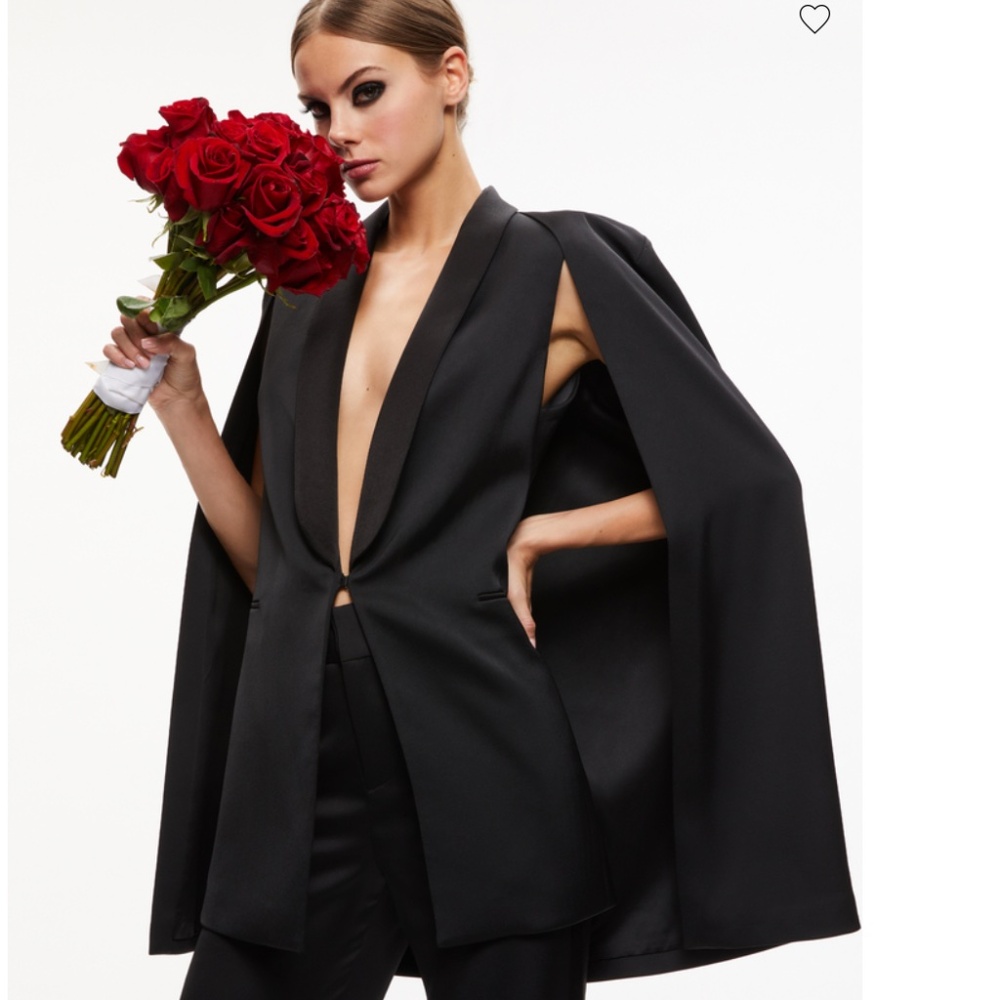 Alice and Olivia MERRIE SHAWL COLLAR CAPE VEST XS